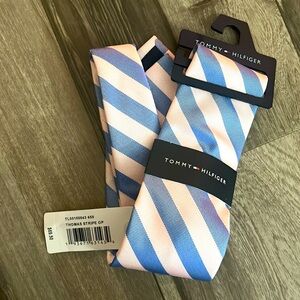 Tommy Hilfiger Pink and Blue Striped Tie